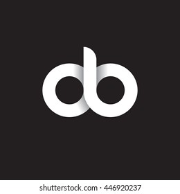 initial letter ob, db, modern linked circle round lowercase logo white black