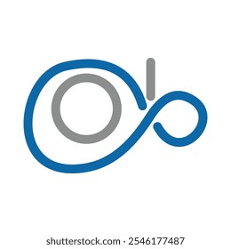 Design-Vorlage für das Logo des ersten Buchstaben-ob-Symbols
