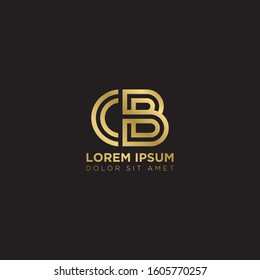 Initial Letter OB linked uppercase overlap modern gold logo vector design template. Suitable for business, consulting group company.