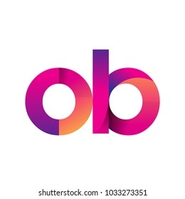 Initial Letter OB Logo Lowercase, magenta and orange, Modern and Simple Logo Design.