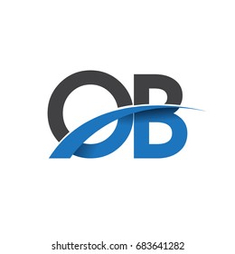 initial letter OB logotype company name colored blue and grey swoosh design. vector logo for business and company identity.
