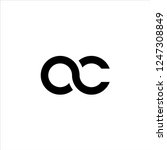 initial letter oc linked round lowercase monogram logo black