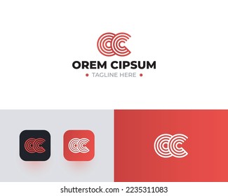 Initial letter OC linked round monogram logo design. Letter O and C or C and O contonr brand identity design.