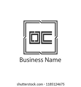 Initial Letter OC Logo Template Design