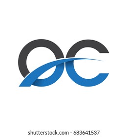 initial letter OC logotype company name colored blue and grey swoosh design. vector logo for business and company identity.
