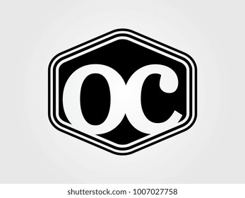 Initial letter oc lowercase logo minimalist black