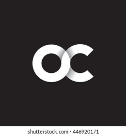 initial letter oc modern linked circle round lowercase logo white black