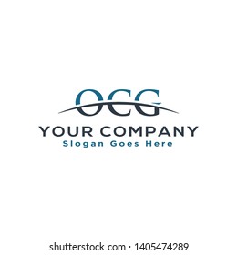 Initial letter OCG, overlapping movement swoosh horizon logo company design inspiration in blue and gray color vector