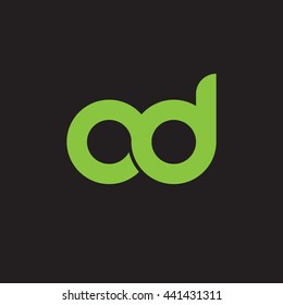 initial letter od linked round lowercase logo green