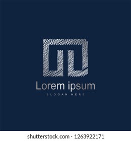 Initial Letter OD Logo Template Vector Design. Silver letter logo