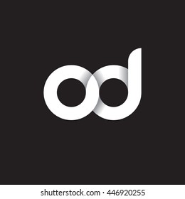 initial letter od modern linked circle round lowercase logo white black