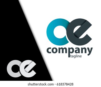 Initial Letter OE CE Rounded Lowercase Logo