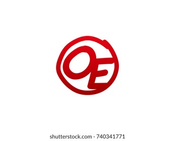 The initial letter OE handwritten logo