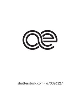 Initial letter oe, linked outline rounded lowercase, monogram black