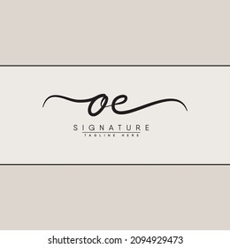 Initial Letter OE Logo - Handwritten Signature Logo