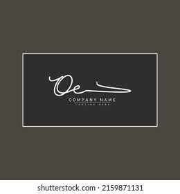 Initial Letter OE Logo - Handwritten Signature Style Logo