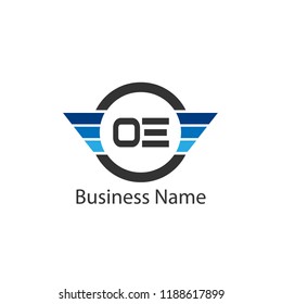 Initial Letter OE Logo Template Design