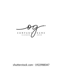 Initial letter OG calligraphy handwritten logo. Handwritten alphabet in the logo template. Letters and Alphabet for your logo design.