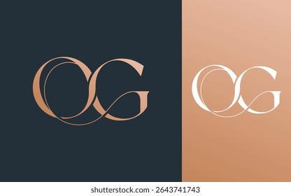 Initial letter OG GO logo design vector illustration for couple, wedding, and business