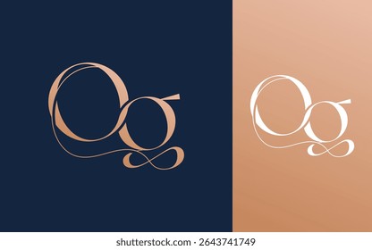 Letra inicial OG GO logotipo design vetor ilustração para casal, casamento e negócios