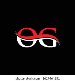 Initial Letter OG Logo Design Vector Template. Red And White OG Vector Illustration