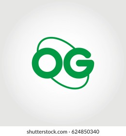 initial letter og logo green on white background