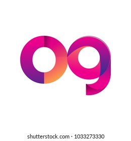 Initial Letter OG Logo Lowercase, magenta and orange, Modern and Simple Logo Design.