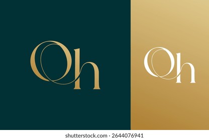 Letra inicial OH HO logotipo design vetor ilustração para casal, casamento e negócios