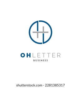 Initial Letter OH Icon Logo Design Template