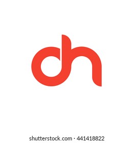 initial letter oh linked round lowercase logo red