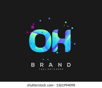 Initial Letter Oh Logo Colorful Background Stock Vector (Royalty Free ...