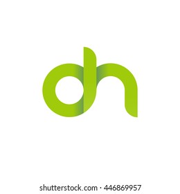 initial letter oh modern linked circle round lowercase logo green