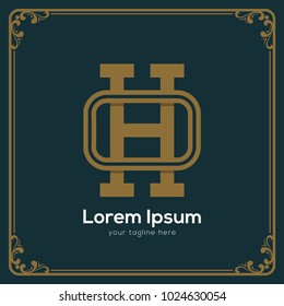 initial letter oh vintage style