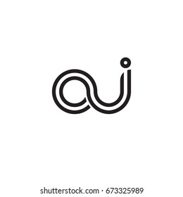 Initial letter oi, linked outline rounded lowercase, monogram black
