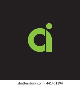 initial letter oi linked round lowercase logo green