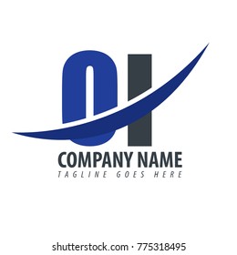 Initial Letter OI Overlapping Logo