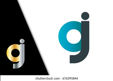 Initial Letter OJ CJ G Linked Rounded Lowercase Logo