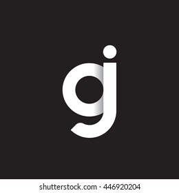 initial letter oj, gj, modern linked circle round lowercase logo white black