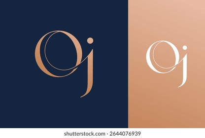 Initial letter OJ JO logo design vector illustration for couple, wedding, and business