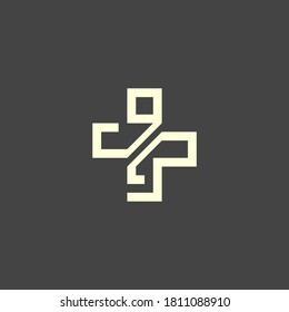 Letra inicial DO o diseño de logotipo médico JO. Logo moderno del hospital. Logotipo Plus