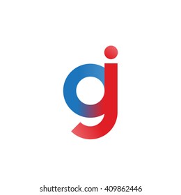 initial letter oj linked round lowercase logo blue red