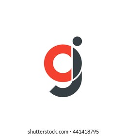 initial letter oj linked round lowercase logo red
