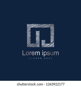 Initial Letter OJ Logo Template Vector Design. Silver letter logo