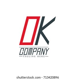 Initial Letter OK Design Logo Template