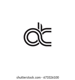 Initial letter ok, linked outline rounded lowercase, monogram black