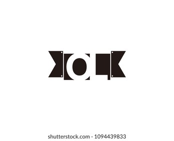 Initial letter ol black ribbon logo design