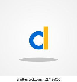 Initial letter OL CL lowercase logo design template blue gold