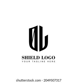 Initial Letter OL DL Shield shape logo template