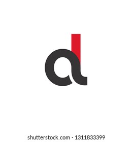 Initial Letter OL Linked Circle Lowercase Logo Black Red Icon Design Template Element - Vector