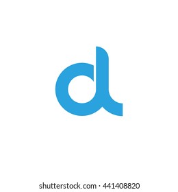 initial letter ol linked round lowercase logo blue